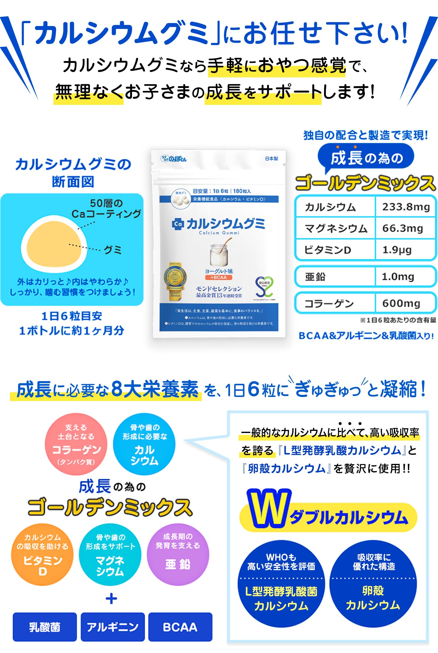 Amazon | カルシウムグミ ヨーグルト レモン 2箱セット 360粒 60日分