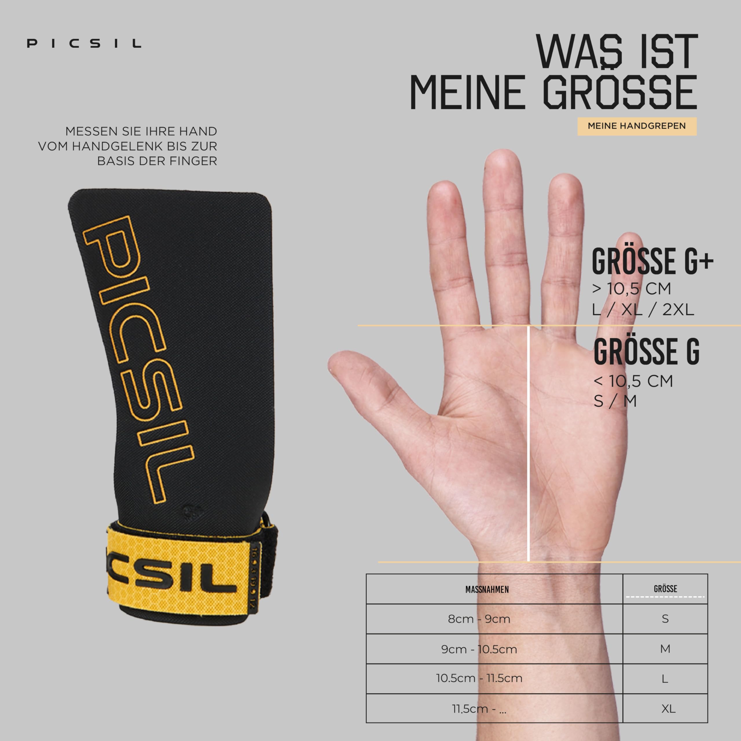 PICSIL Golden Eagle Hand Grips – Profi‑Level Griffpolster für Fortgeschrittene, Chalk‑kompatibel, Handschutz für Calisthenics & Krafttraining