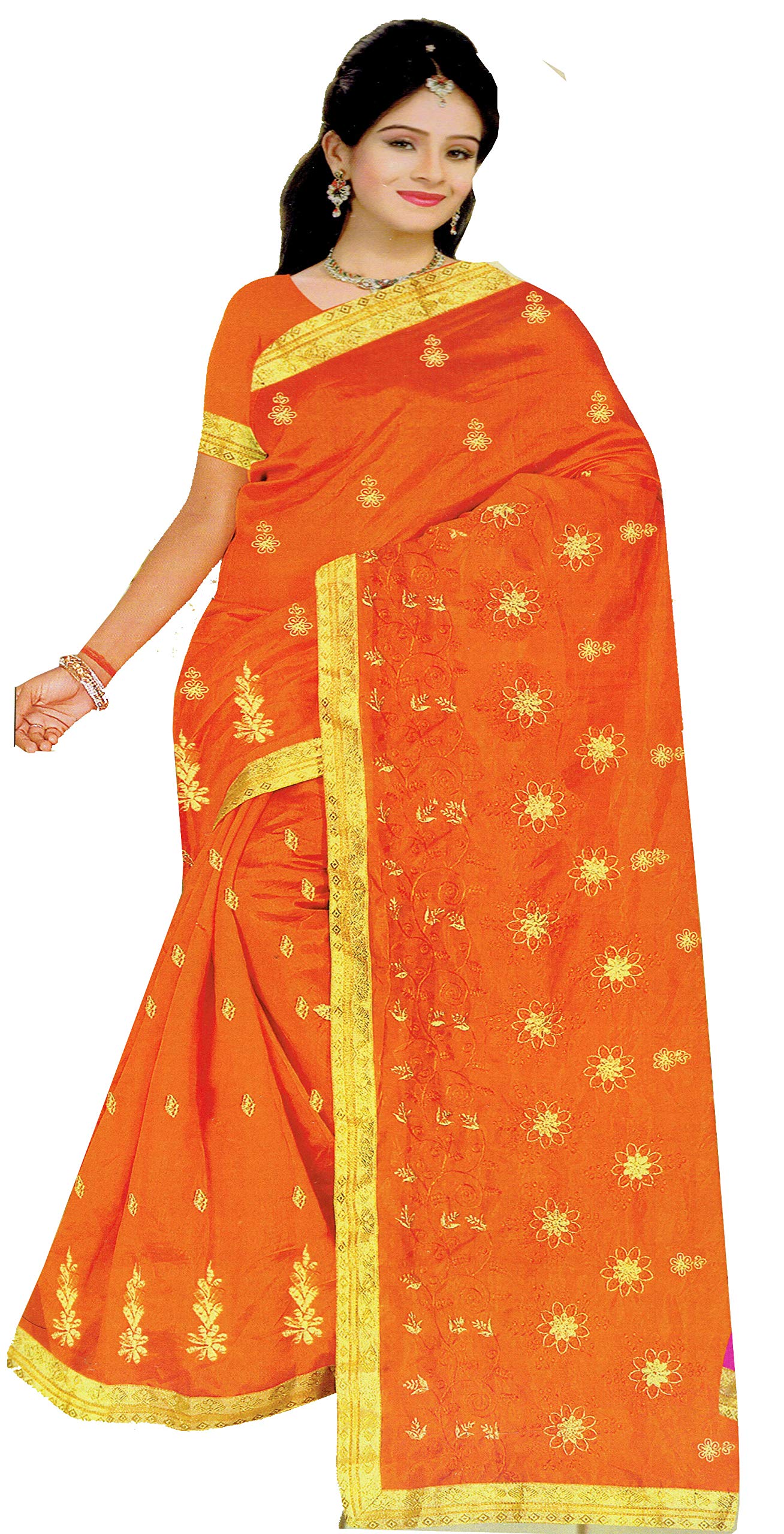 Sakhi saheli (Manmandir)dupion fancy saree with blouse piece