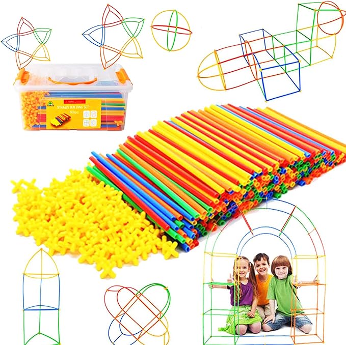 Best STEM Toys for 3 Year Olds 2023 by ToyBoxAdvisor Straw Constructor STEM Building Toys 800 Pcs