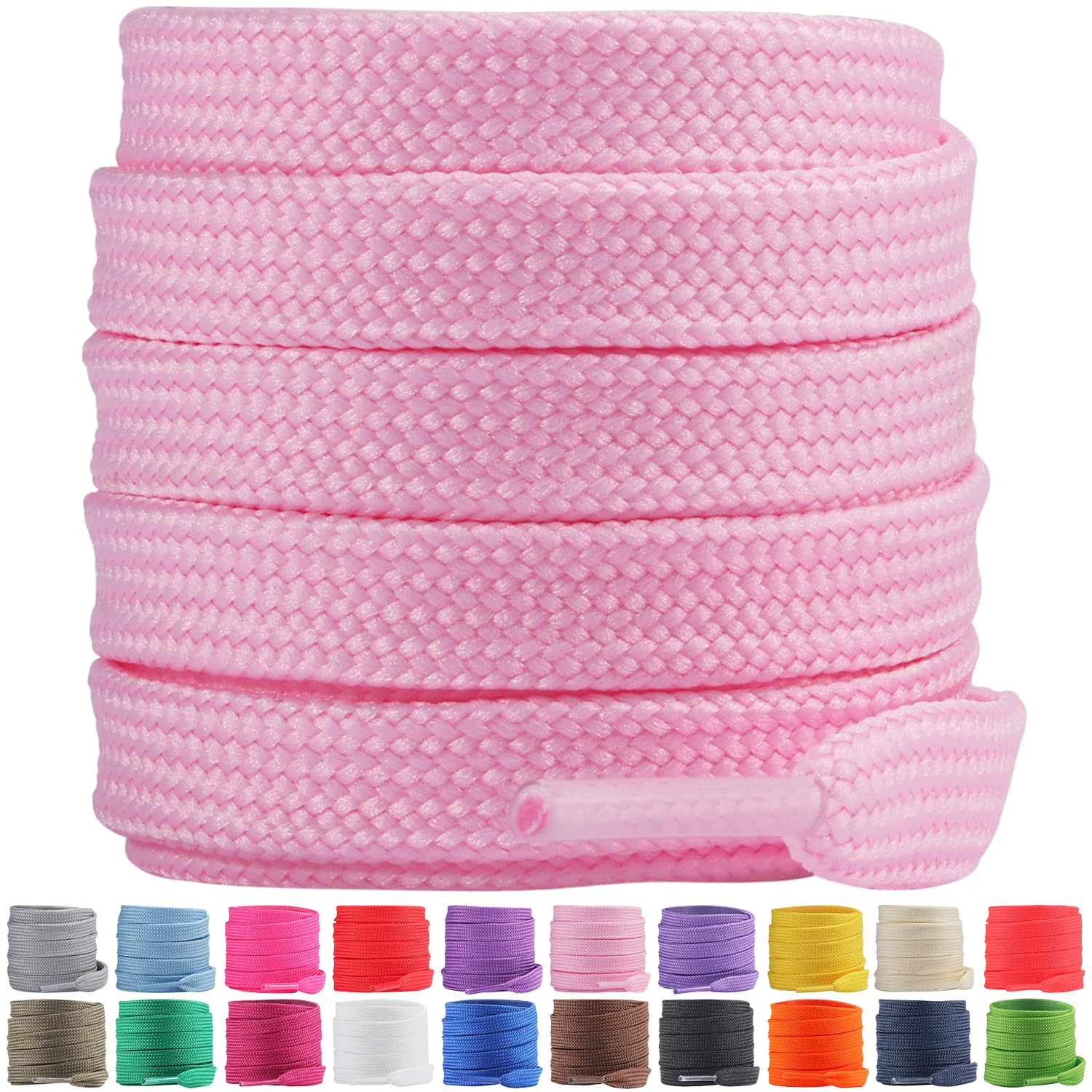 Auzeron Flache Schnürsenkel [10mm Breite] - Doppelschicht Schnürbänder, Flat Shoelace 80-180cm Länge - Ersatz Schnürsenkel Für Sport, Outdoor Und Alltag