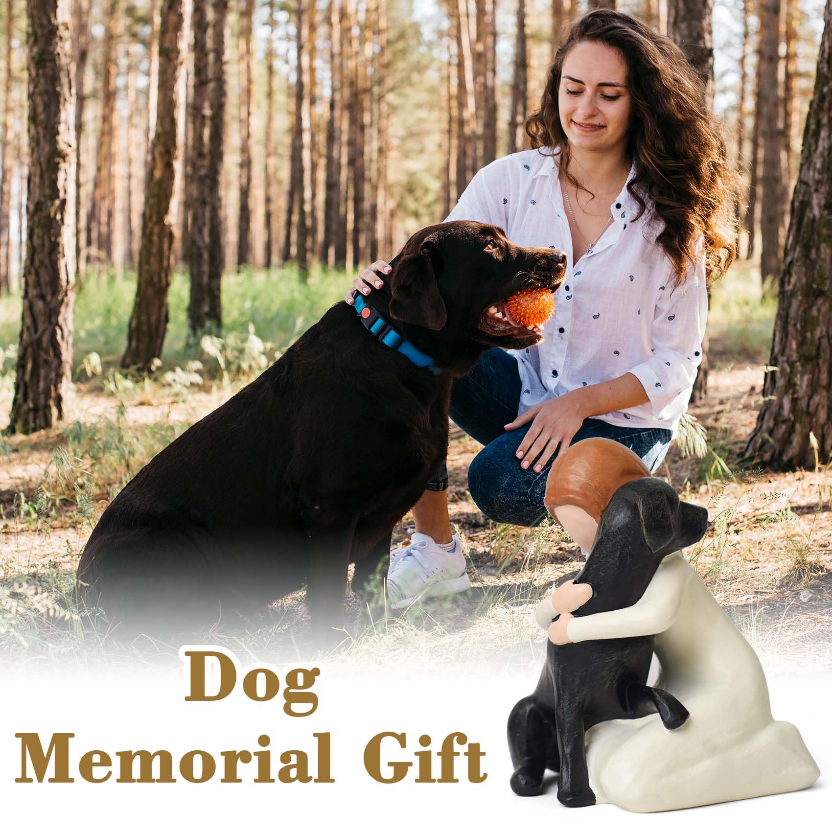 Lnrkai Black Dog Figurines Statues, Memorial Gifts for Loss of Dog, Sympathy Dogs Figurine for Pet Lovers, Hand-Sculpted Resin Black Labrador, Home Decor for Dogs Owners
