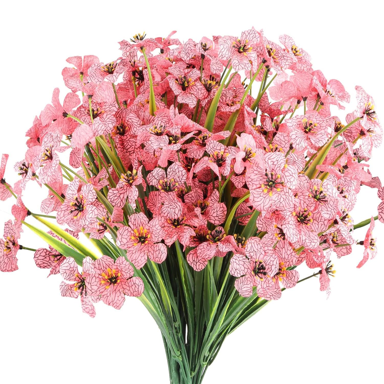 Titifeya 12pcs Artificial Pink Violet Flowers