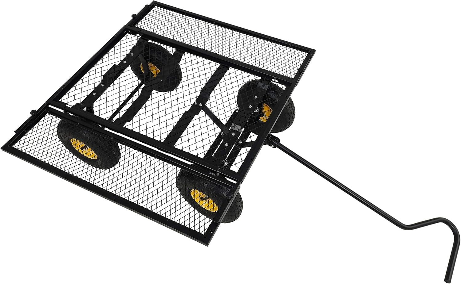 Heavy Duty Lawn/Garden Utility Cart/Wagon with Collapsible Side Meshes, 400 Lbs Capacity, Black, Assembly Required Video Link Provided 38 Long X 20.5 Wide X 22" Tall Product Weight 32 Lbs 10086-NF