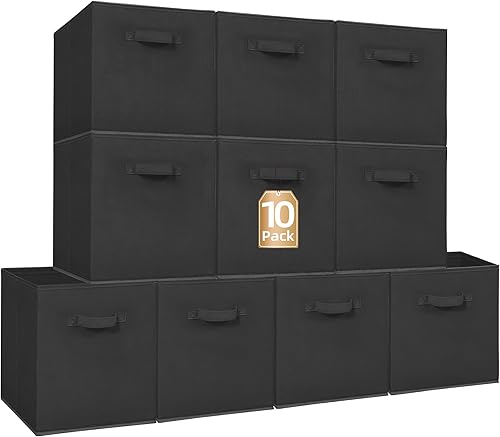Miniatura 21 de STORAGE MANIAC Cubos de Almacenamiento, Contenedores de Almacenamiento Plegables de 11 Pulgadas con Asas, Paquete de 10 Contenedores de Tela