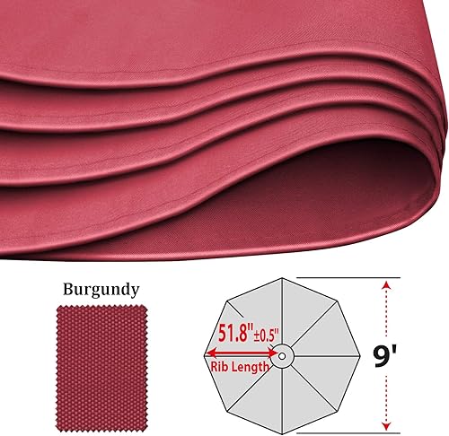 Miniatura 7 de BenefitUSA - Toldo para sombrilla de 9 pies, cubierta superior de repuesto para patio, toldo de 8 varillas al aire libre