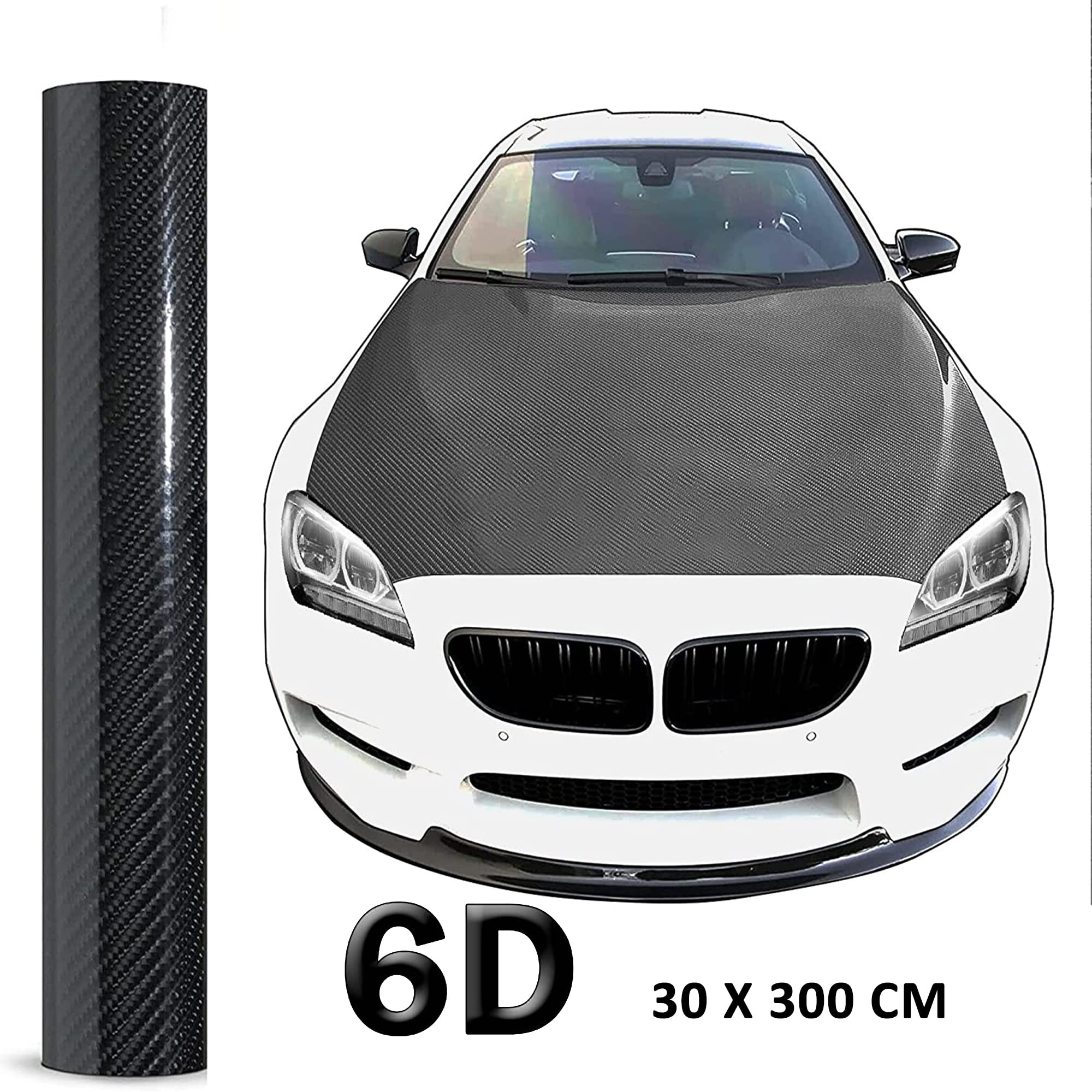 Buy Black 6D Carbon Fiber Vinyl Wrap Roll 10ft x 1ft, Lypumso Super