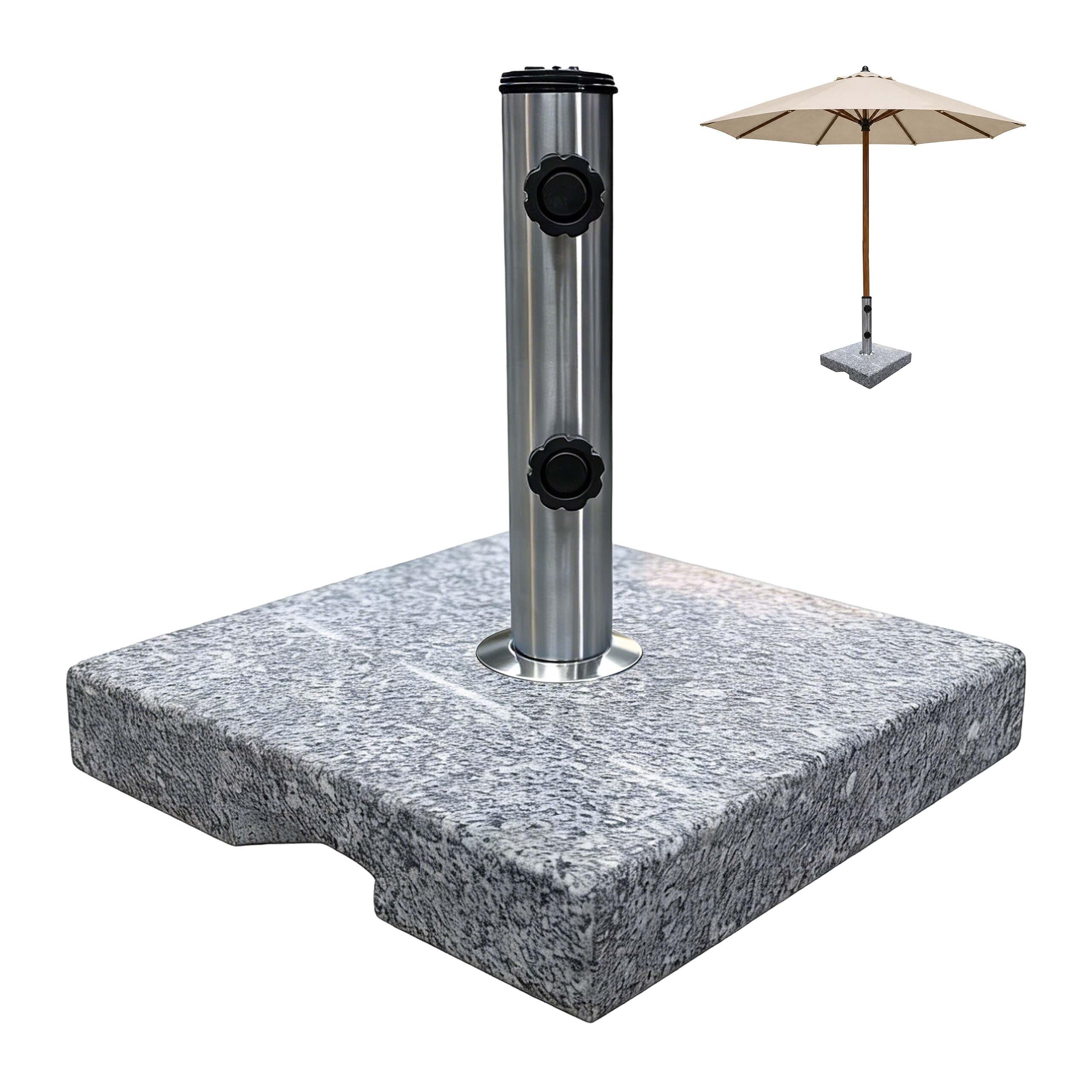 Relaxdays Pied de Parasol, 24 kg, carré, Gris