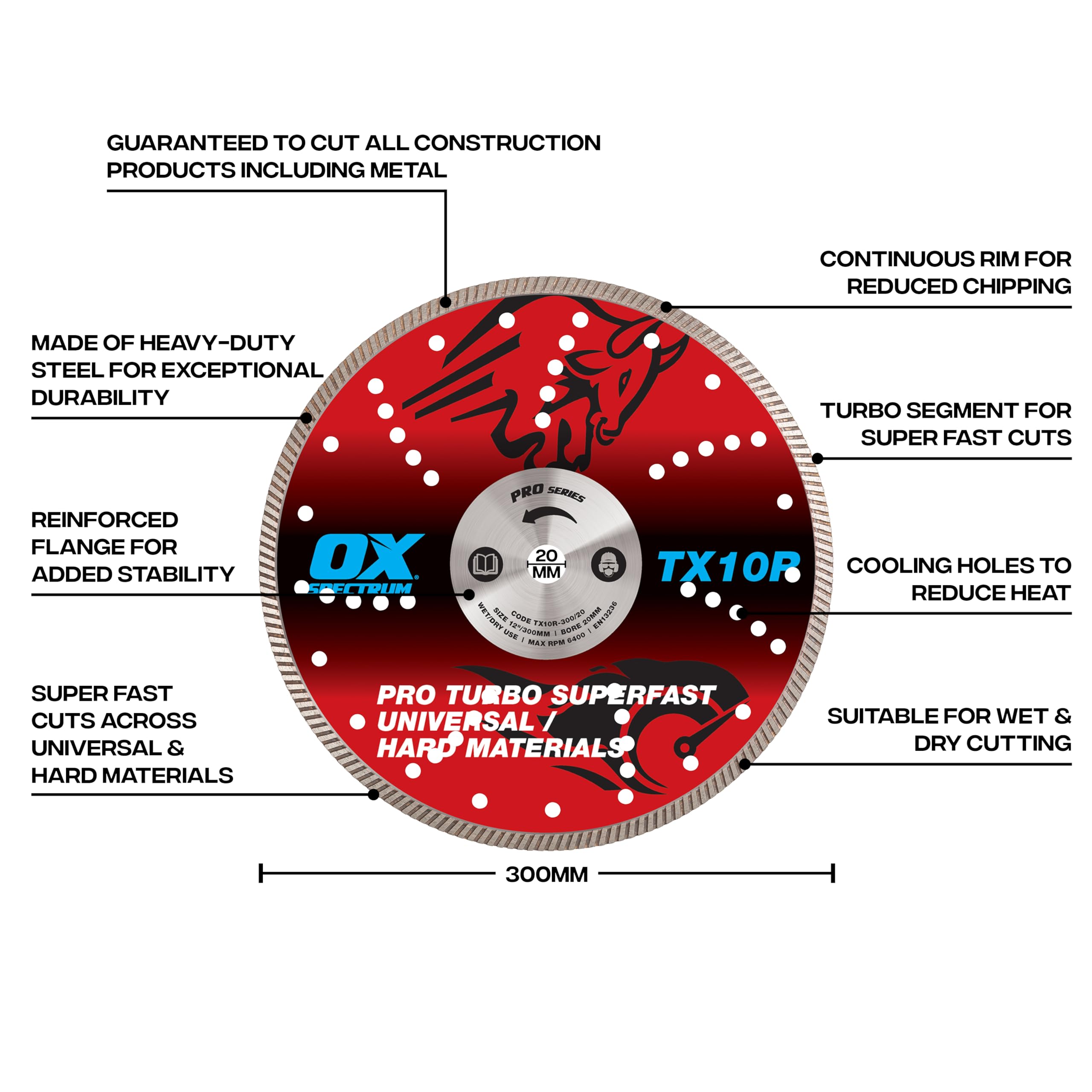 Spectrum Superior Turbo Dia Blade - Multi-Steel - 300/20mm