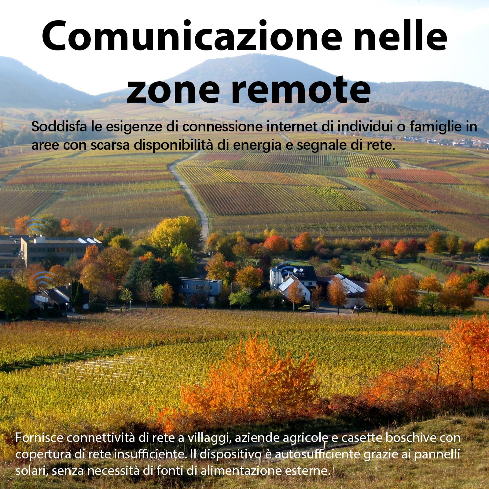 Amplificatore di segnale WiFi a batteria solare per esterni, Internet 2.4G WiFi Extender Booster a lungo raggio fino a 300 piedi, Ripetetore WiFi solare per giardino, fattoria e ranch
