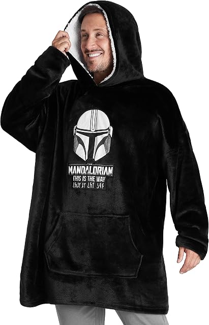 Disney The Mandalorian Mens Hoodies Fleece Oversized Blanket Hoodie Baby Yoda