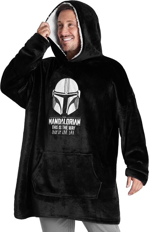 Disney Baby Yoda Star Wars Fleece Blanket Hoodie for Teens, Wearable Blanket with Hood, Gifts for Men, Husband
