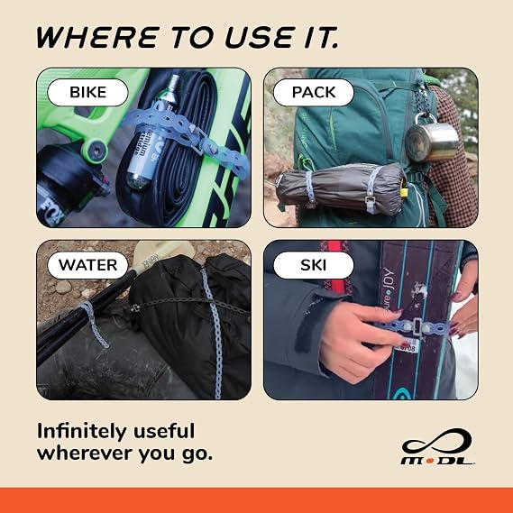 MODL Infinity ToolTM 8-Pack (4 Black, 4 Neon Orange) for Camping, Travel & EDC