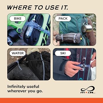 MODL Infinity ToolTM 8-Pack (4 Black, 4 Neon Orange) for Camping, Travel & EDC