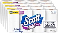 Vista 10 de Scott - 1000 hojas por rollo de papel higiénico, 4 rollos, toallas de baño