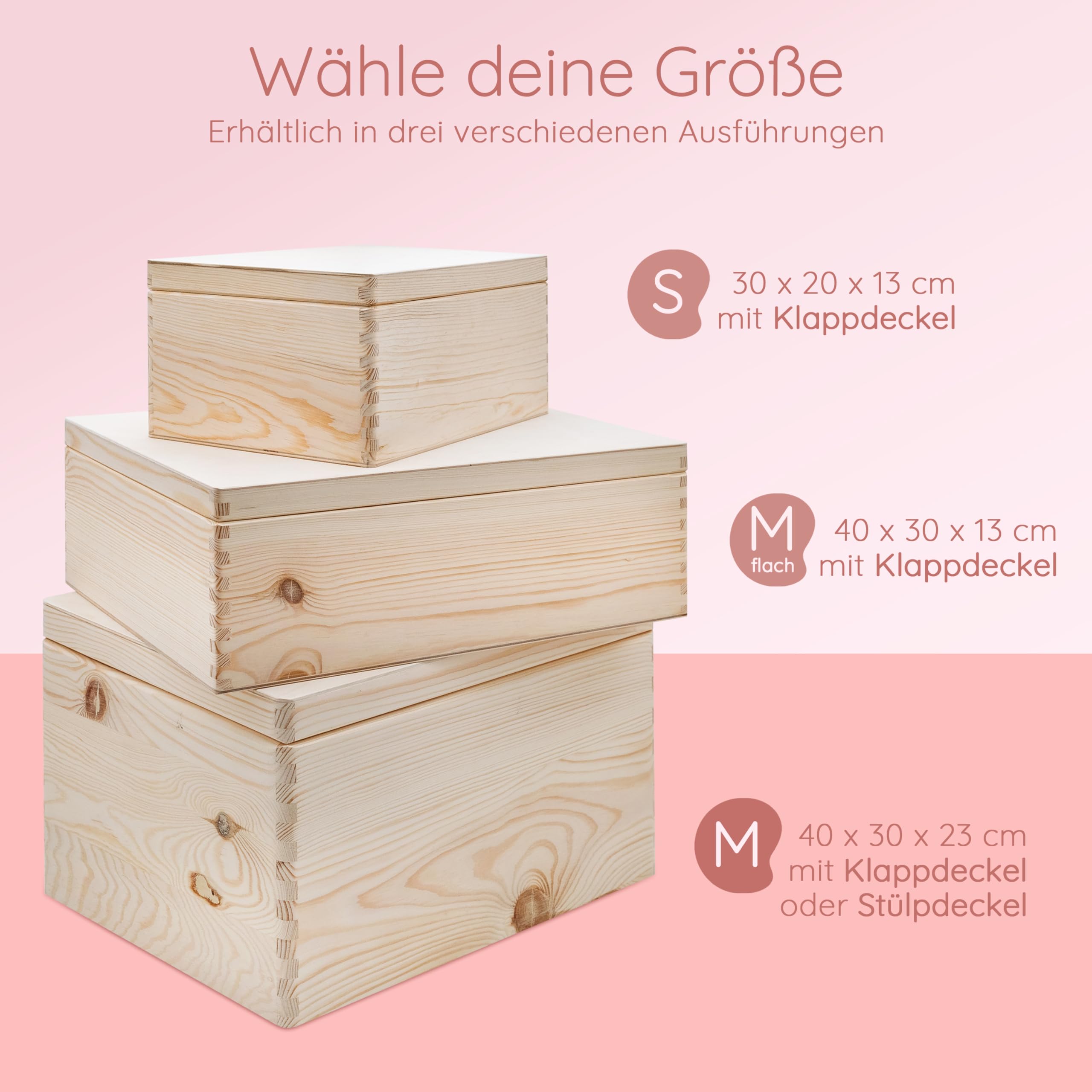 Bärenfreunde - Personalisierte Erinnerungsbox Baby mit Spezial-Druck - Individuelle Baby Erinnerungsbox - Erinnerungskiste aus Holz - Geschenk zur Geburt (S | Klappdeckel,Schildkröte rosa)