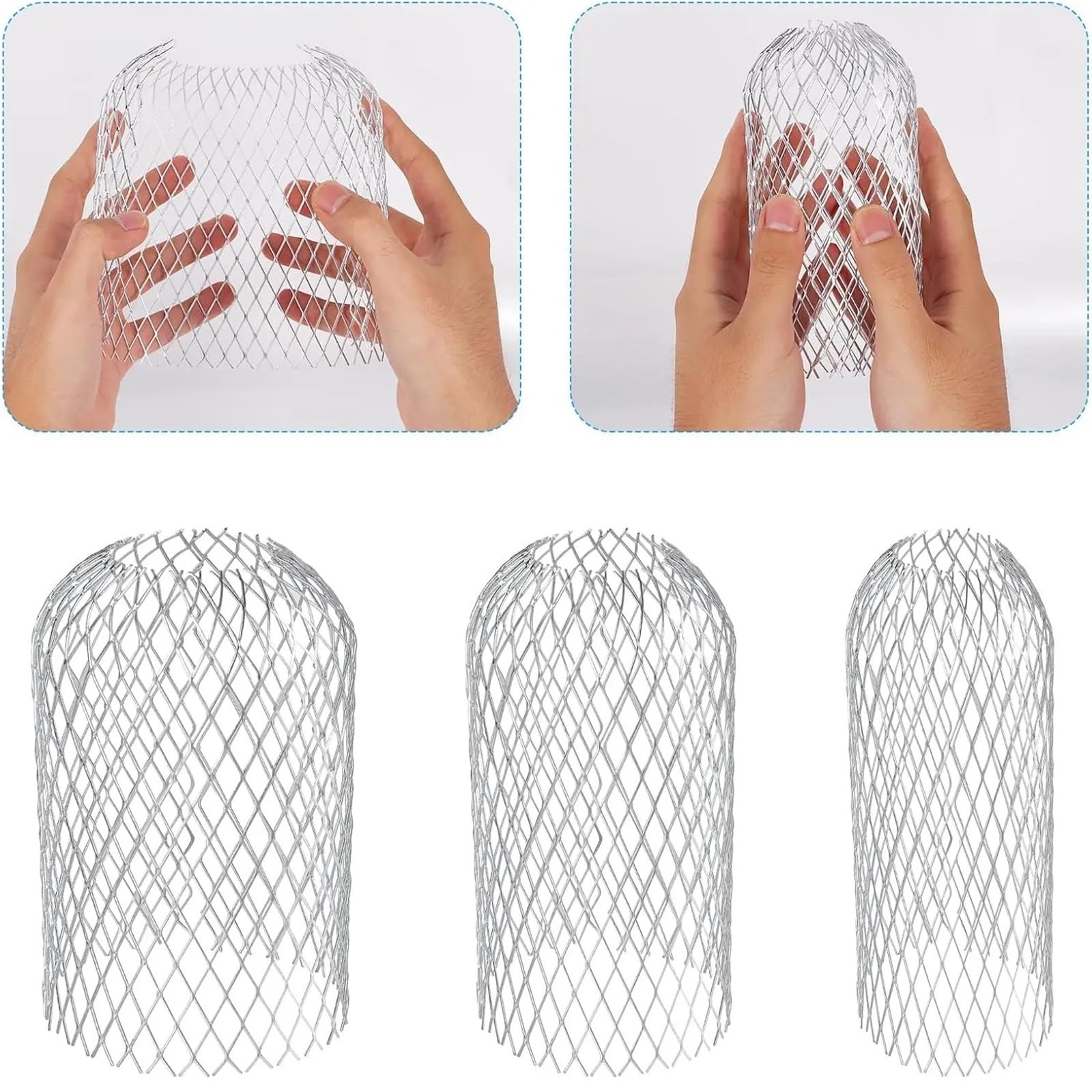 10 Uds filtro de aluminio Metal hoja canalón colador Protector bajante extensible para Canalones