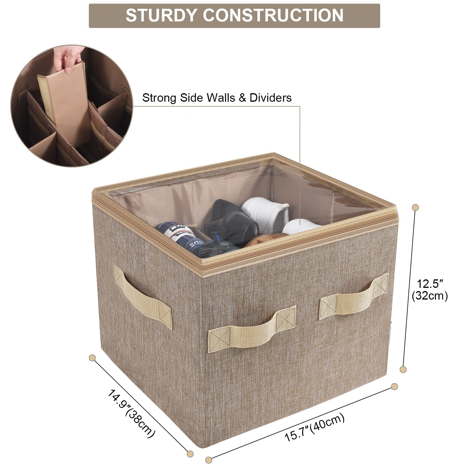 Moteph Shoe Organizer Closet Storage Solution with Clear Cover