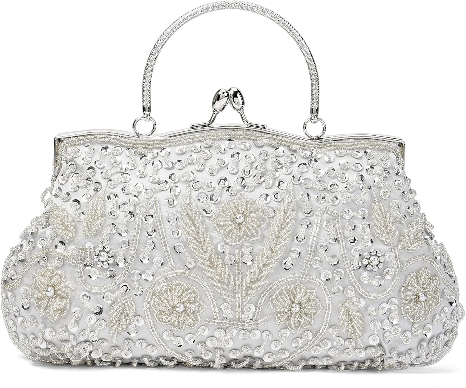 RNIEGA Evening Handbag for Women Beaded Purse Bag Sparkly Rhinestone Clutch Purse Vintage Purse Party Bag for Wedding