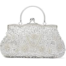 RNIEGA Evening Handbag for Women Beaded Purse Bag Sparkly Rhinestone Clutch Purse Vintage Purse Party Bag for Wedding