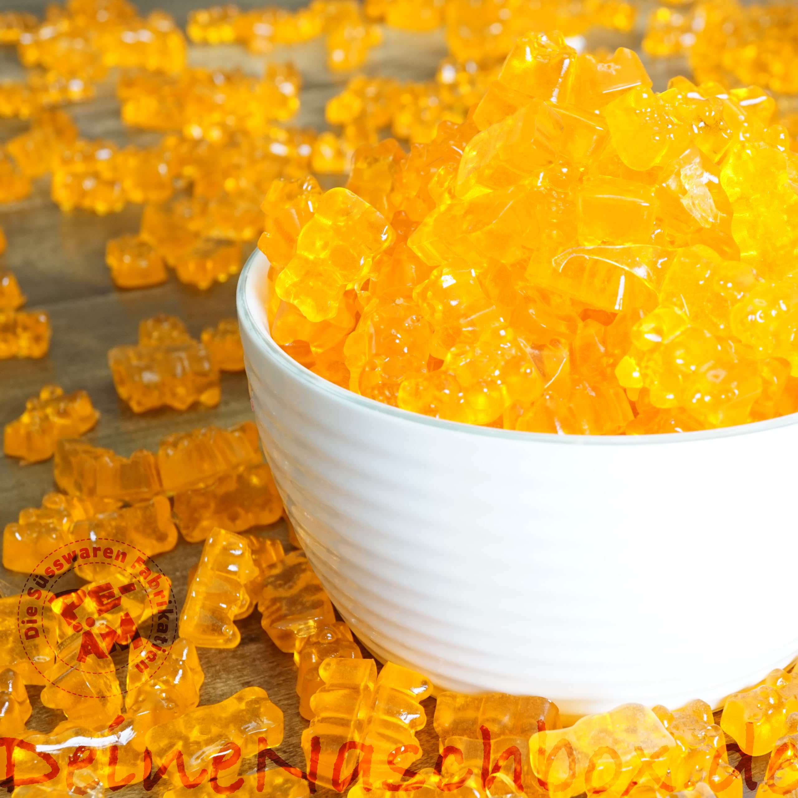 PE ÄM | Zuckerfreie Fruchtgummi Orange Bärchen |3kg Mega Pot | XXL Pack für Party, Candybar & als Geschenk | Süß & Saftig | Premiumfruchtgummi