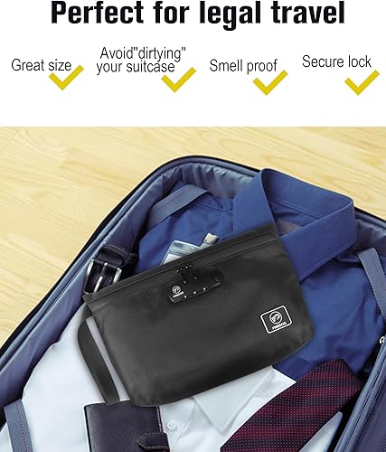 Miniatura 3 de FIREDOG Bolsas impresas a prueba de olores con cerradura de combinación, forro de carbono, a prueba de olores, contenedor para almacenamiento de