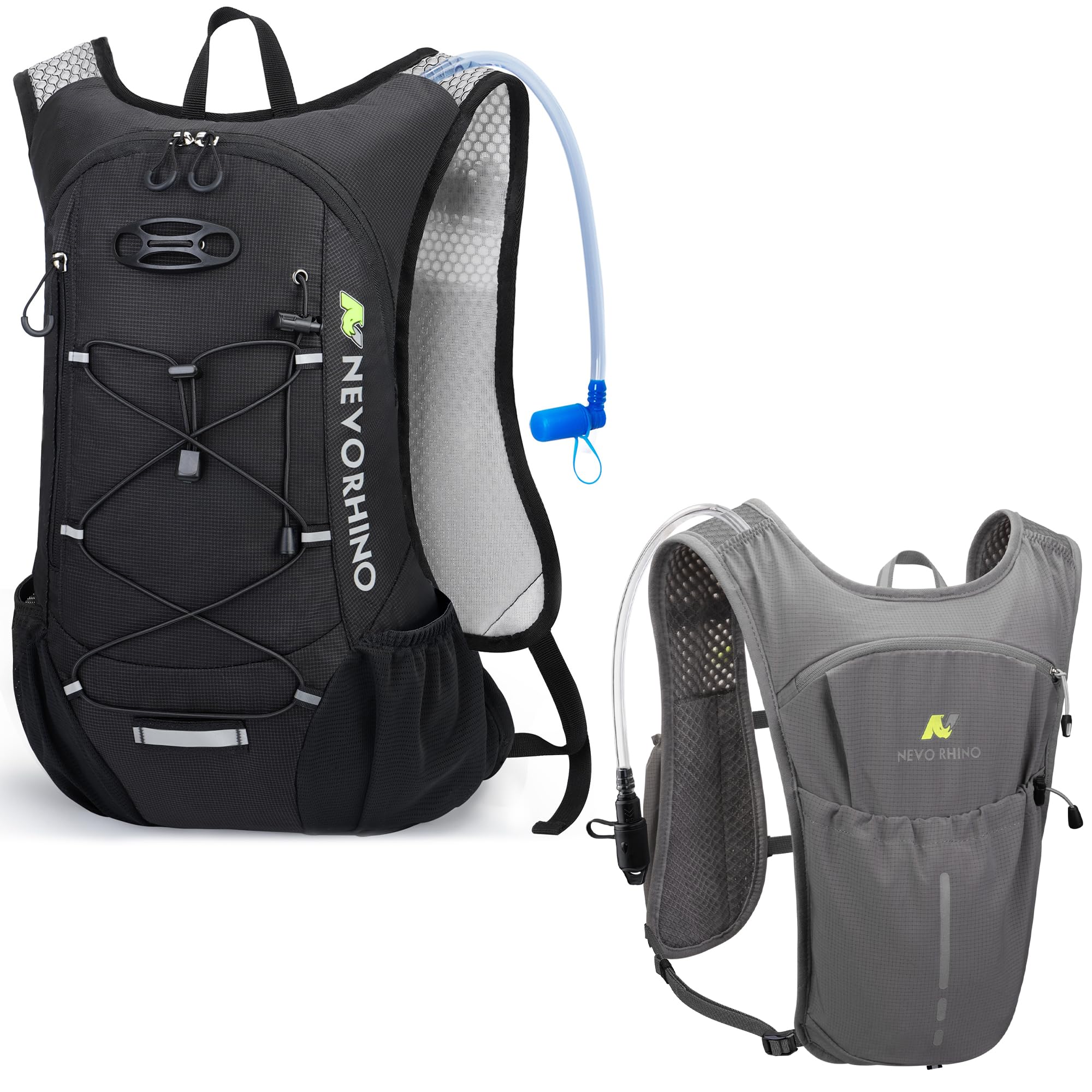 N NEVO RHINO Water Running Vest with 2L Water Bladder, Running Vest with 1.5L Water Bladder, Hydration Water Vest for Hiking, Trail Running, Marathons, Cycling