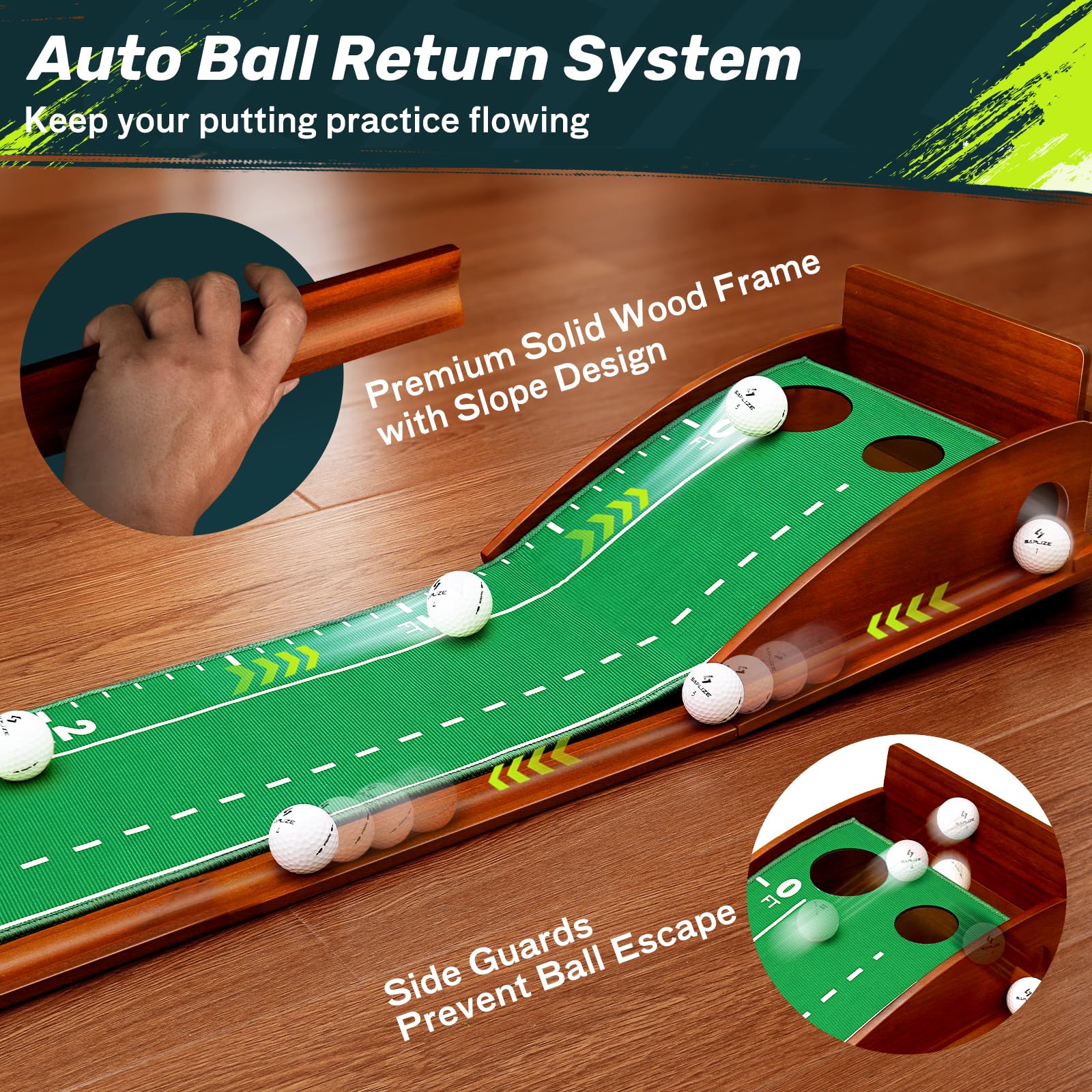 Amazon | SAPLIZE パッティングマット 自動ボールリターン付き