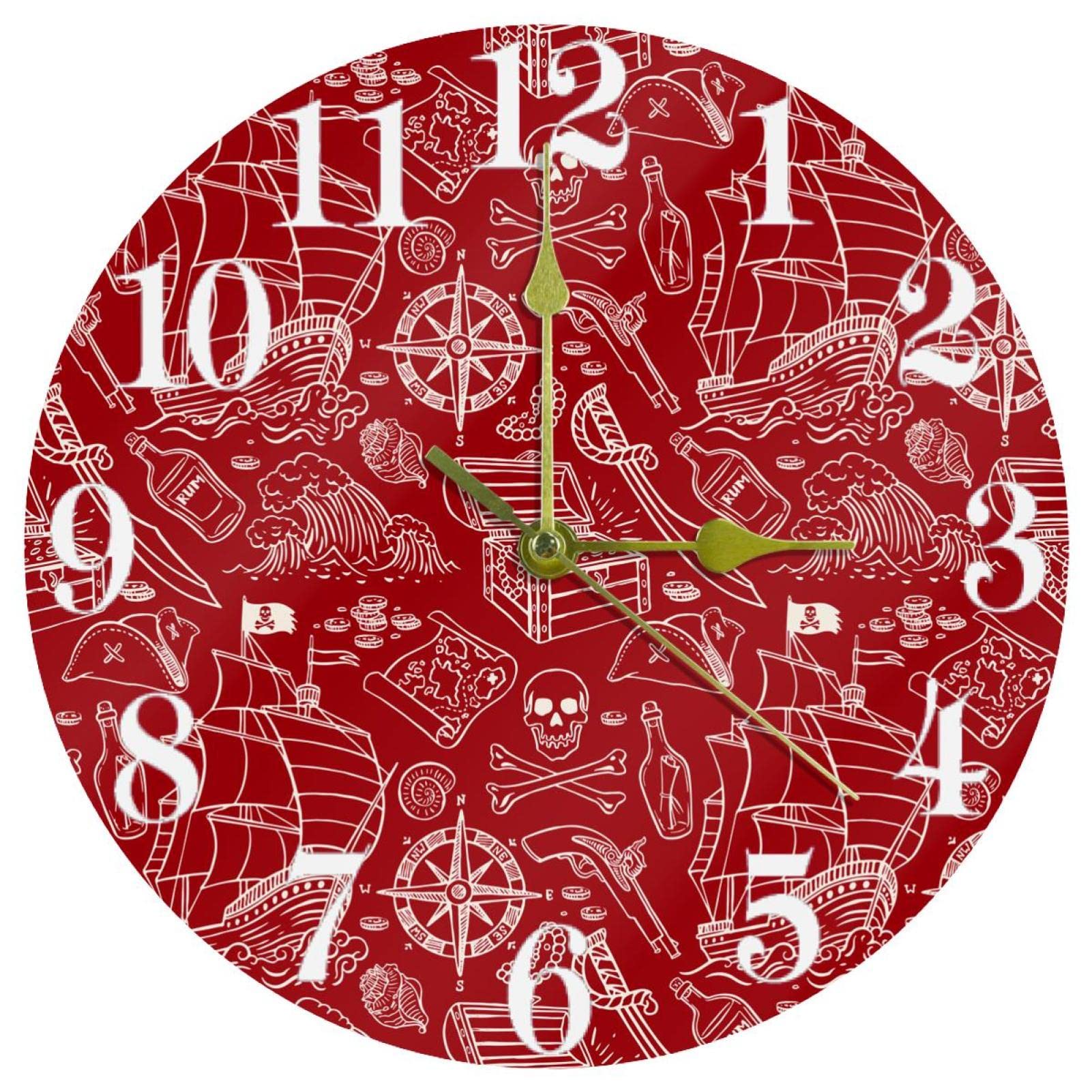 Horloge murale ronde à quartz silencieuse de 25,4 cm pour salon