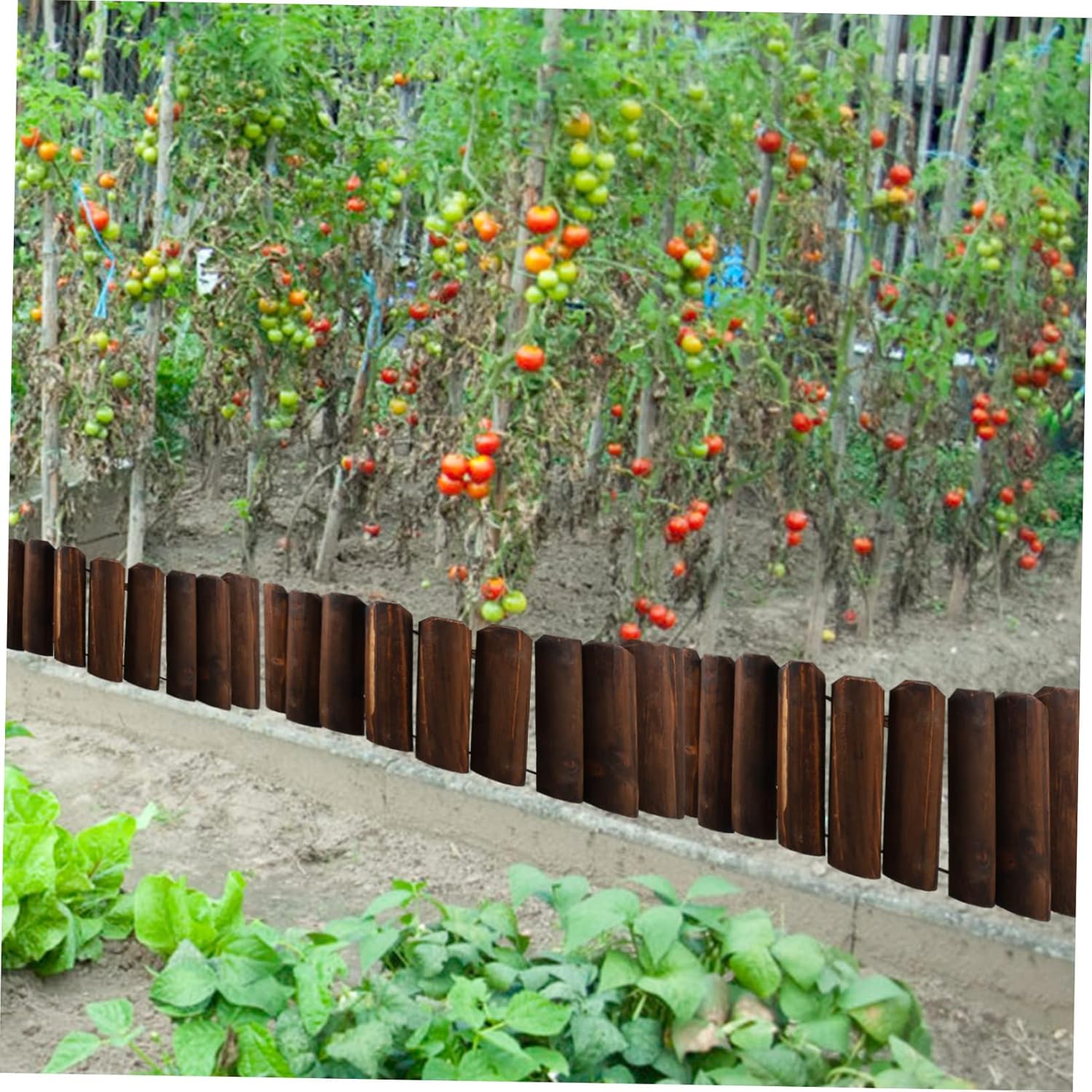 Natural Solid Wood Fence Decorative Garden Gate Landscape Edging Garden Fence