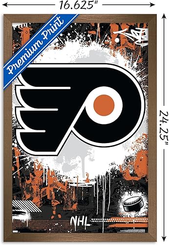 Miniatura 3 de Trends International NHL Philadelphia Flyers - Póster de pared Maximalist Logo 23, 14.72 x 22.37 pulgadas, versión enmarcada en bronce