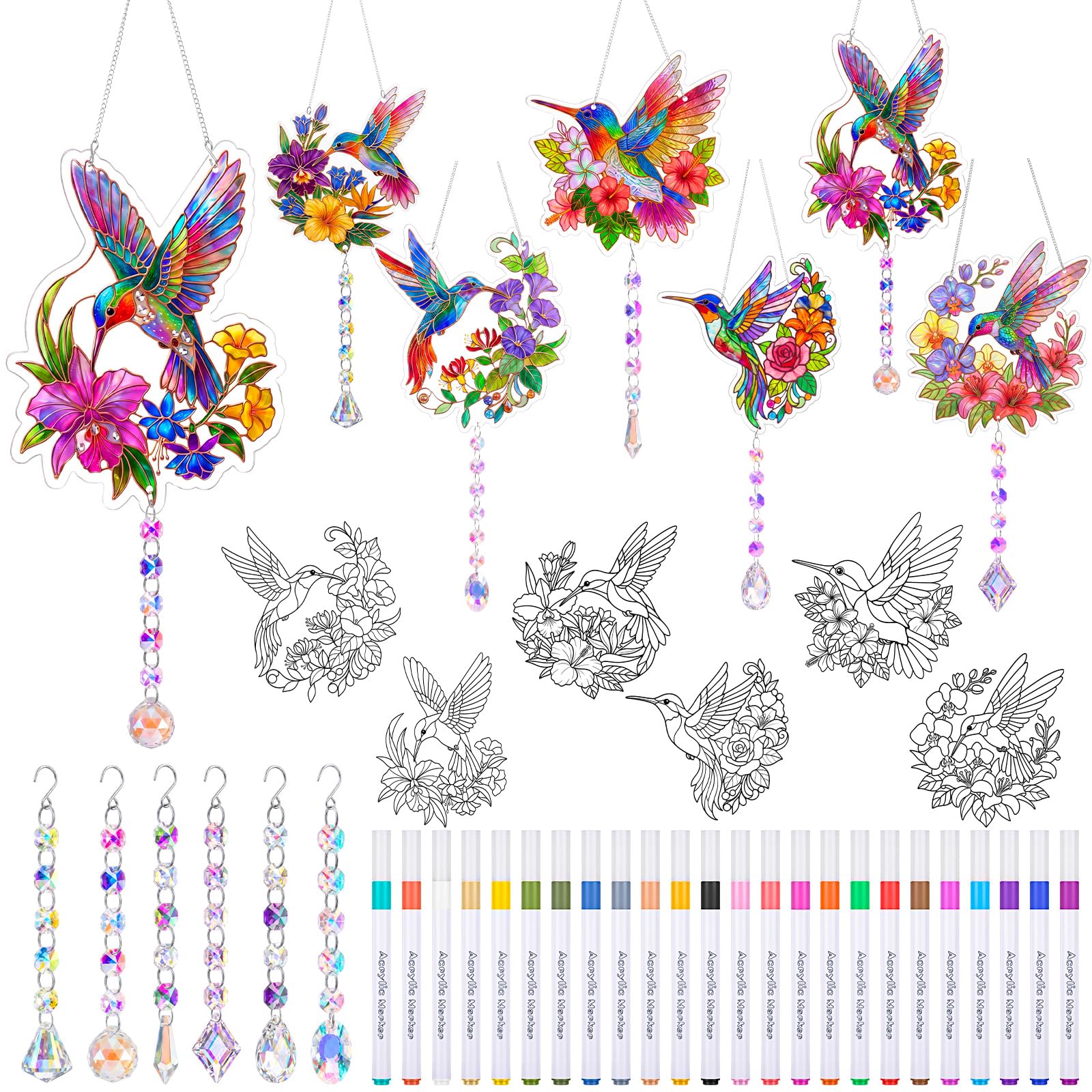 36 pz Suncatchers artigianato kit fai da te arte pittura macchiata