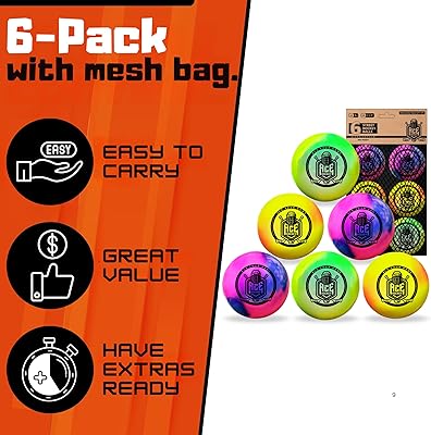 Ace Hockey Street Hockey Balls - 3-Pack Rainbow Colors - PVC - View #7