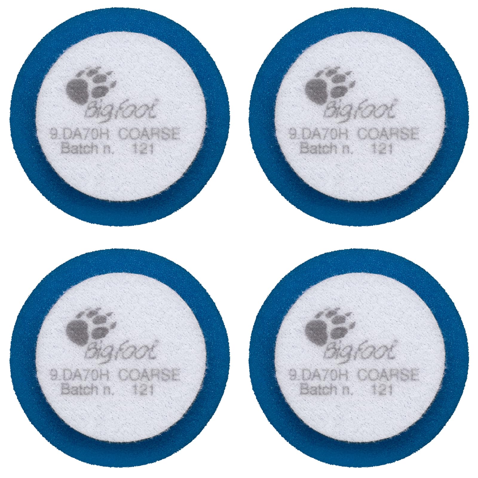 RUPES 9.DA70H/4 Pack of 4 Blue D-A Coarse Cutting Foam Pads 70mm | Ideal for Paint Correction &amp; Gloss Enhancement | Mild to Severe Defect Removal | Compatible with 2.75" Backing Plate