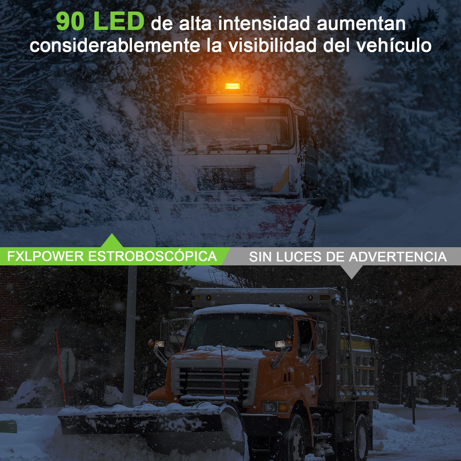 Energía Solar Rotativo Luz LED Estroboscópica Batería con Cable USB de 1,4 metros, Recargable Amarillo Luz de Emergencia para Carretilla Elevadora Tractor Remolque Quitanieves