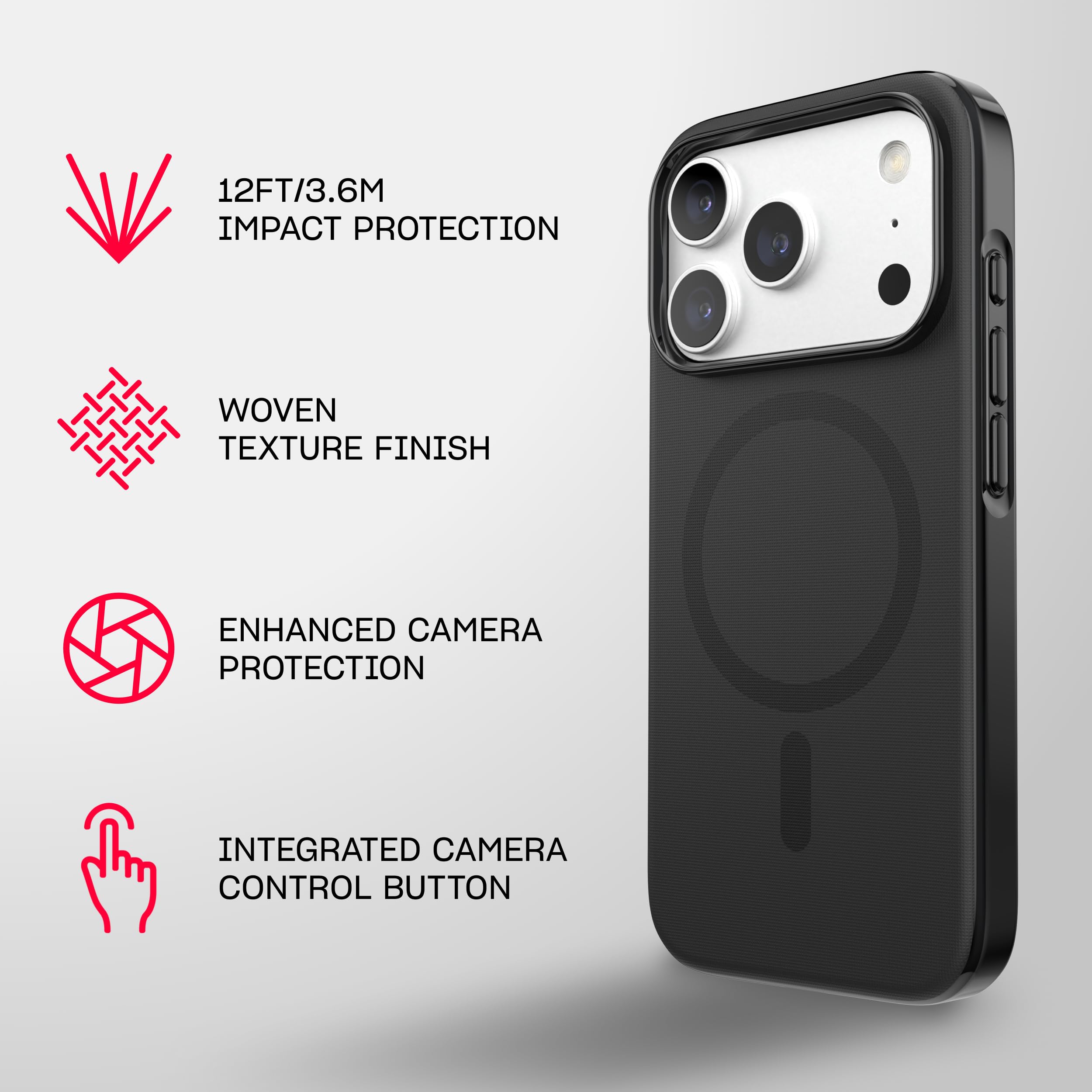 tech21 EvoPulse Fauxven Coque avec MagSafe pour iPhone 18 Pro | Noir