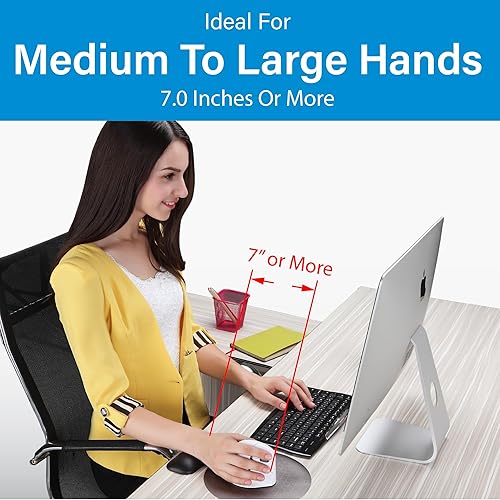 Miniatura 8 de Evoluent  Inventor del ratón vertical  VM4RW Ratón vertical ergonómico mano derecha USB inalámbrico tamaño regular, esculpido para mayor comodidad,