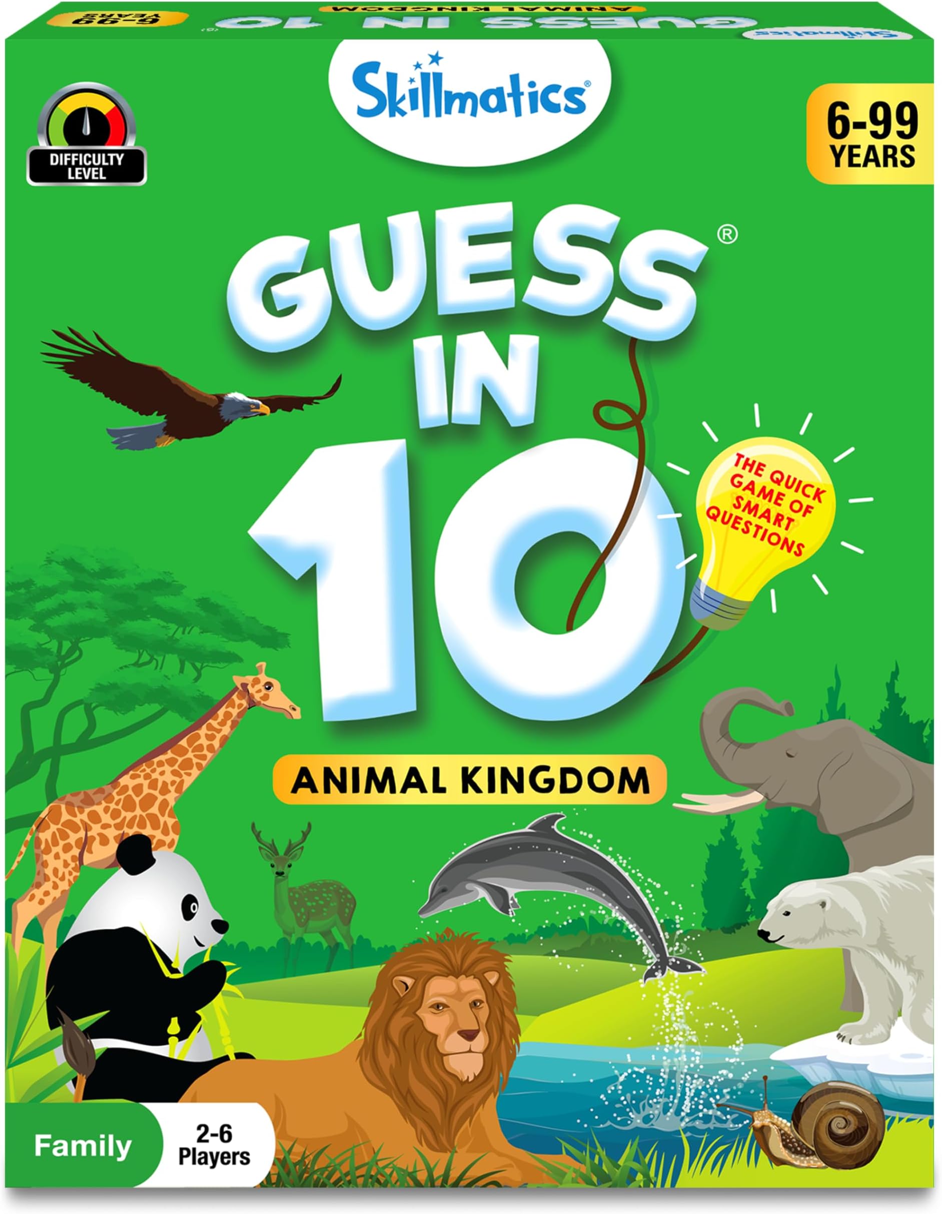 Skillmatics Card Game - Guess in 10 Animal Kingdom, Gifts for 6 Year Olds and Up, Quick Game of Smart Questions, Fun Family Game