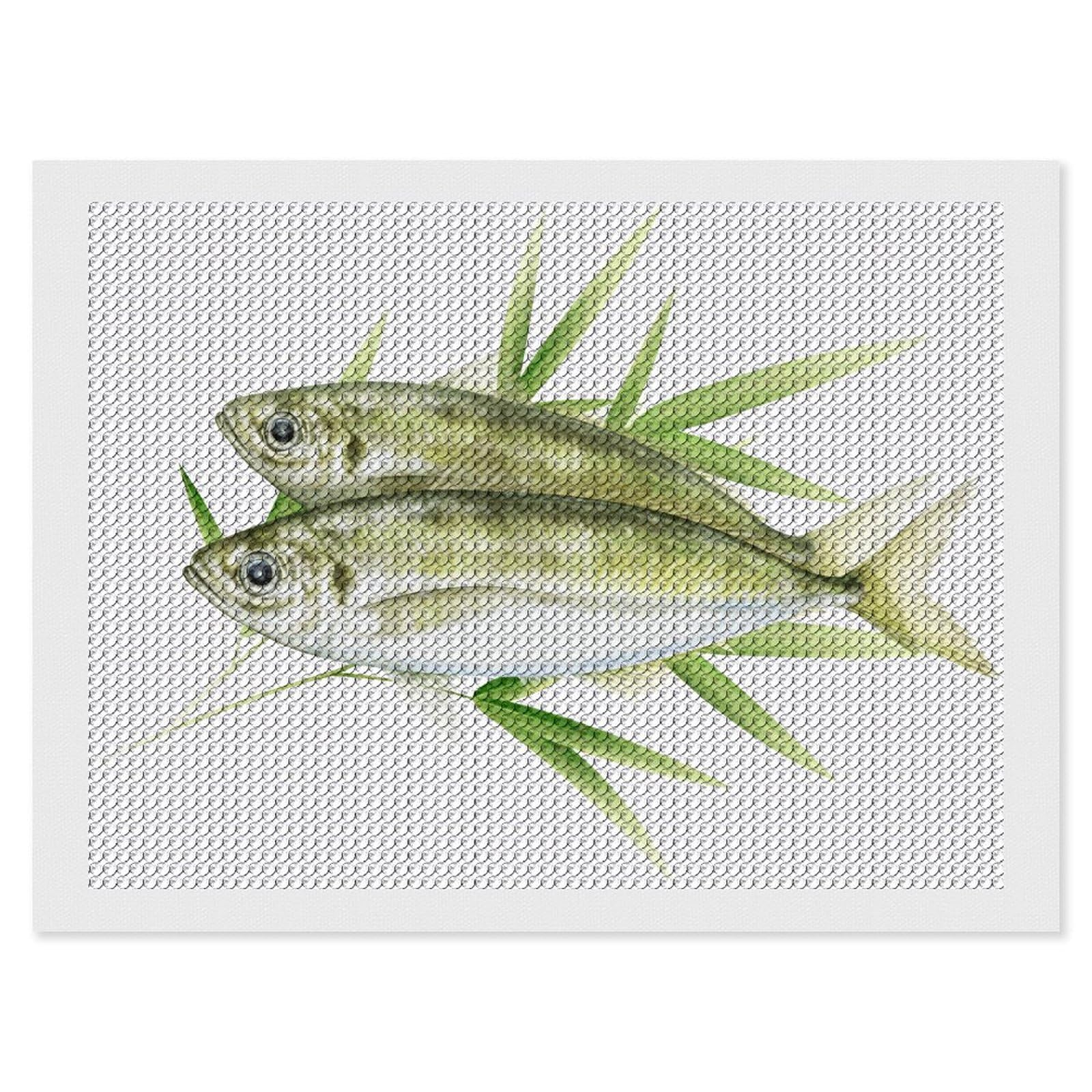 Amazon.co.jp: ダイヤモンドアート 二匹のアジ 鯵 魚 ダイヤモンド絵画