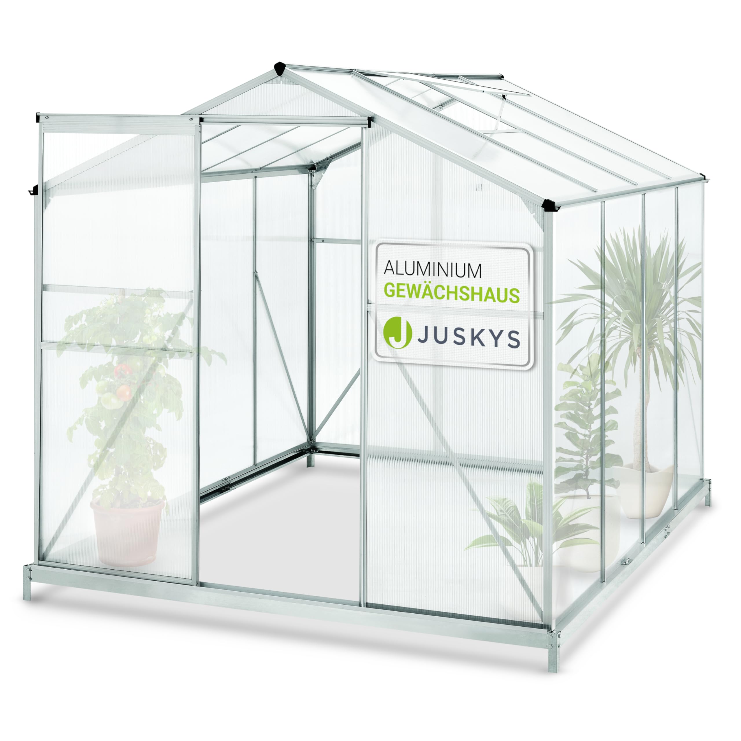 Juskys Aluminium Gewächshaus mit Fundament