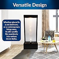 Vista 10 de Alpine Corporation MLT170S - Fuente de cascada para interiores y exteriores de 48 pulgadas con luz LED, moderna fuente de agua de pared negra