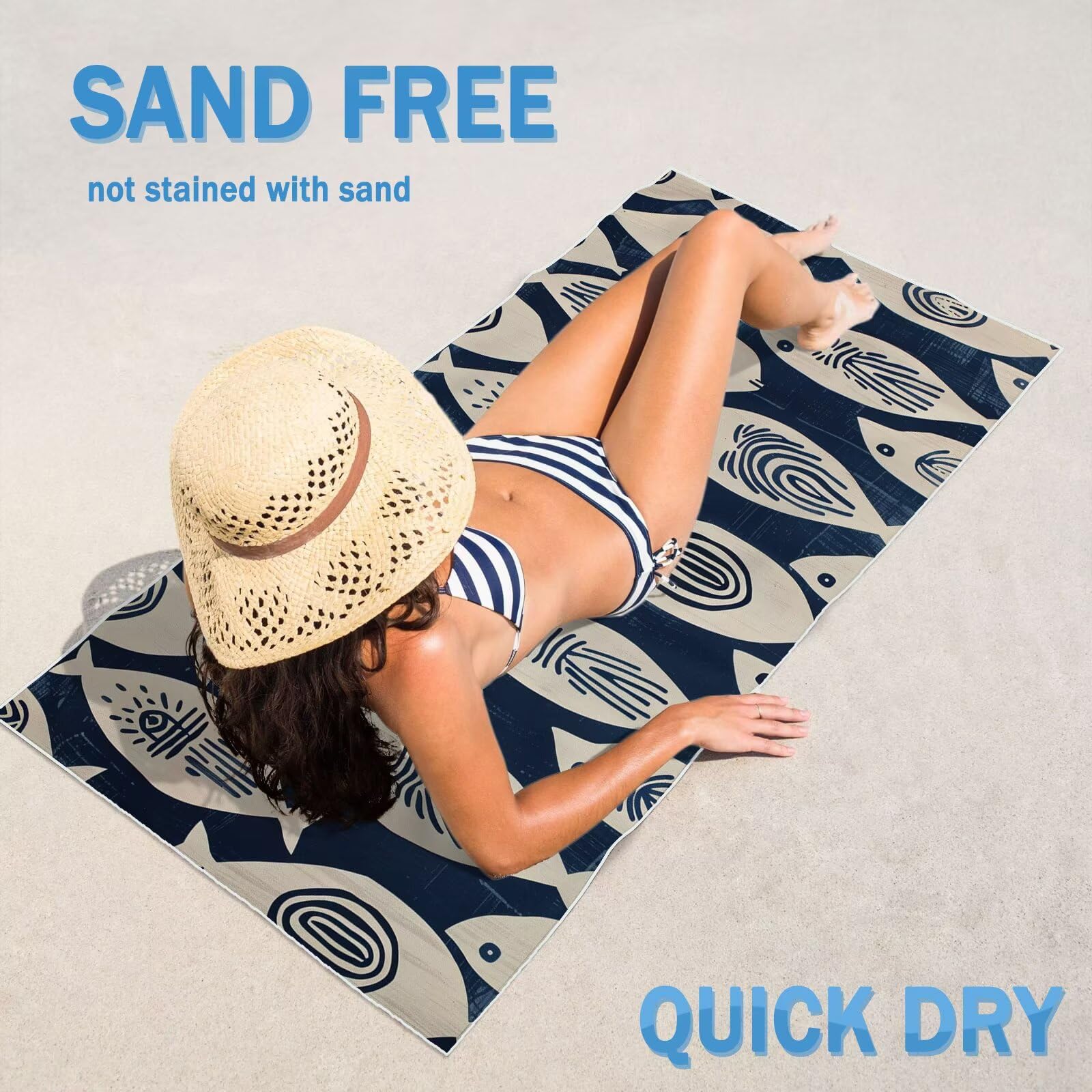 2-pak bardzo dużych 100 x 200 cm prosty szybkoschnący ręcznik z mikrofibry bez piasku i plażowy, lekki podróżny, kompaktowy ręcznik kempingowy z torbą do przechowywania, chłonny dla kobiet, mężczyzn