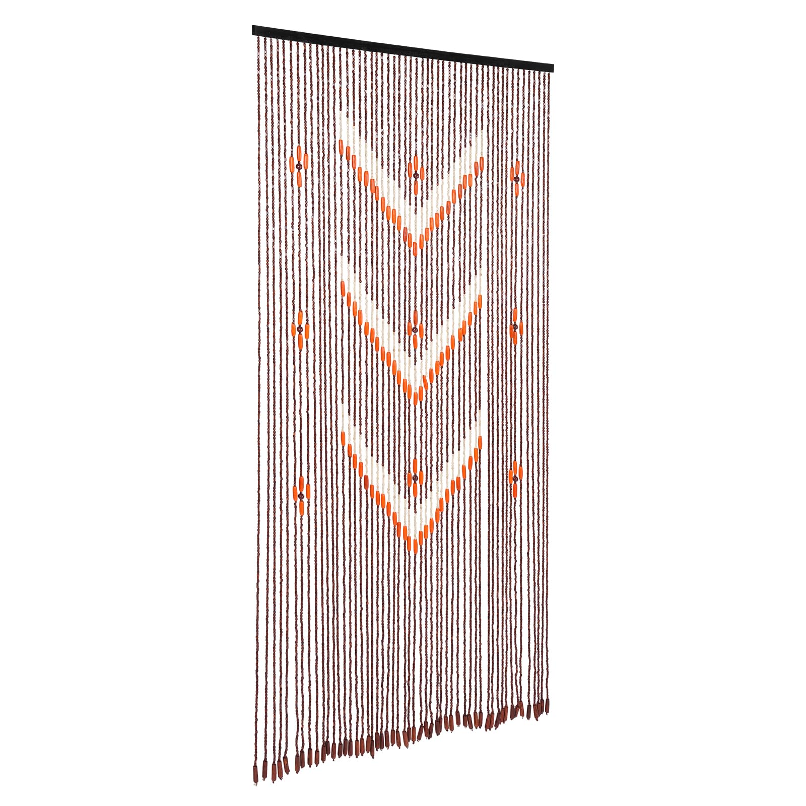 AvjsoCD Brown V-Shape Beaded Curtain, Natural Bamboo Door Frame Decoration, 90x190cm Divider Suitable for Home, Cafe, and Art Spaces
