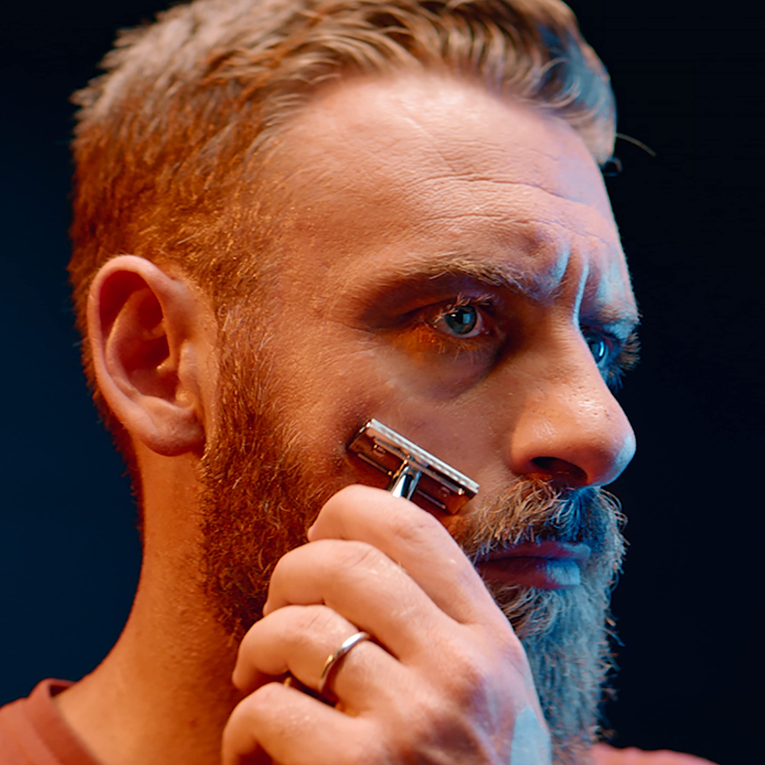 King C. Gillette Idea Regalo Uomo con Rasoio di Sicurezza, 5 Lametten di Ricambio, Reinigungsgel für Viso Barba, Confezione Regalo