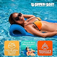Vista 5 de TRC Recreation Sunsation Thick Foam Pool Float Lounger w/Headrest for Lounging & Sunbathing in Swimming Pools, Beaches & Lakes