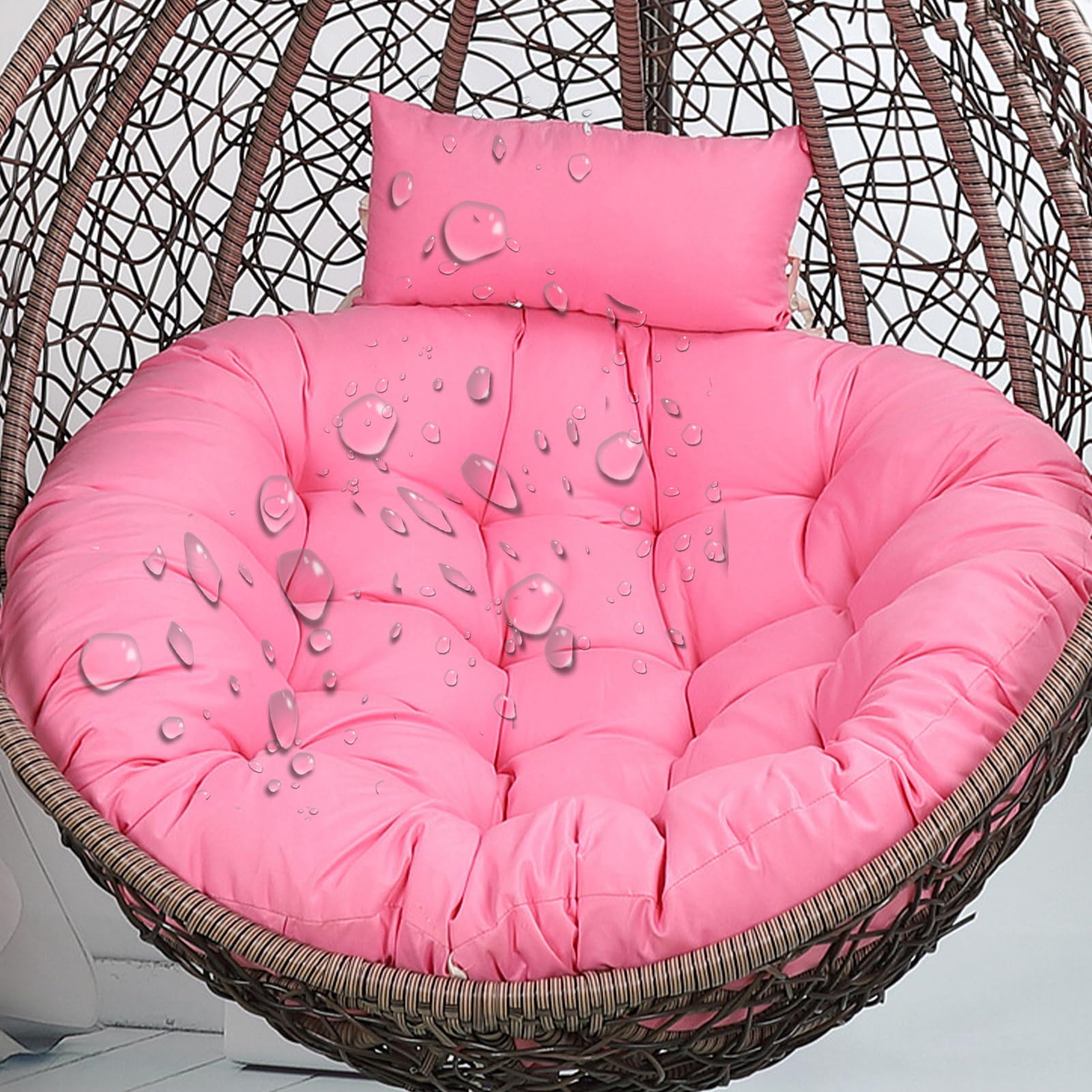 Aocase Egg Chair Cushion Only Replacement - Large Thick Washable Seat Pad & Pillow for Indoor/Outdoor Hanging Swing Basket Chairs, Garden Patio Mat Pads with Zipper (Cushion Only),NO19,110×110cm