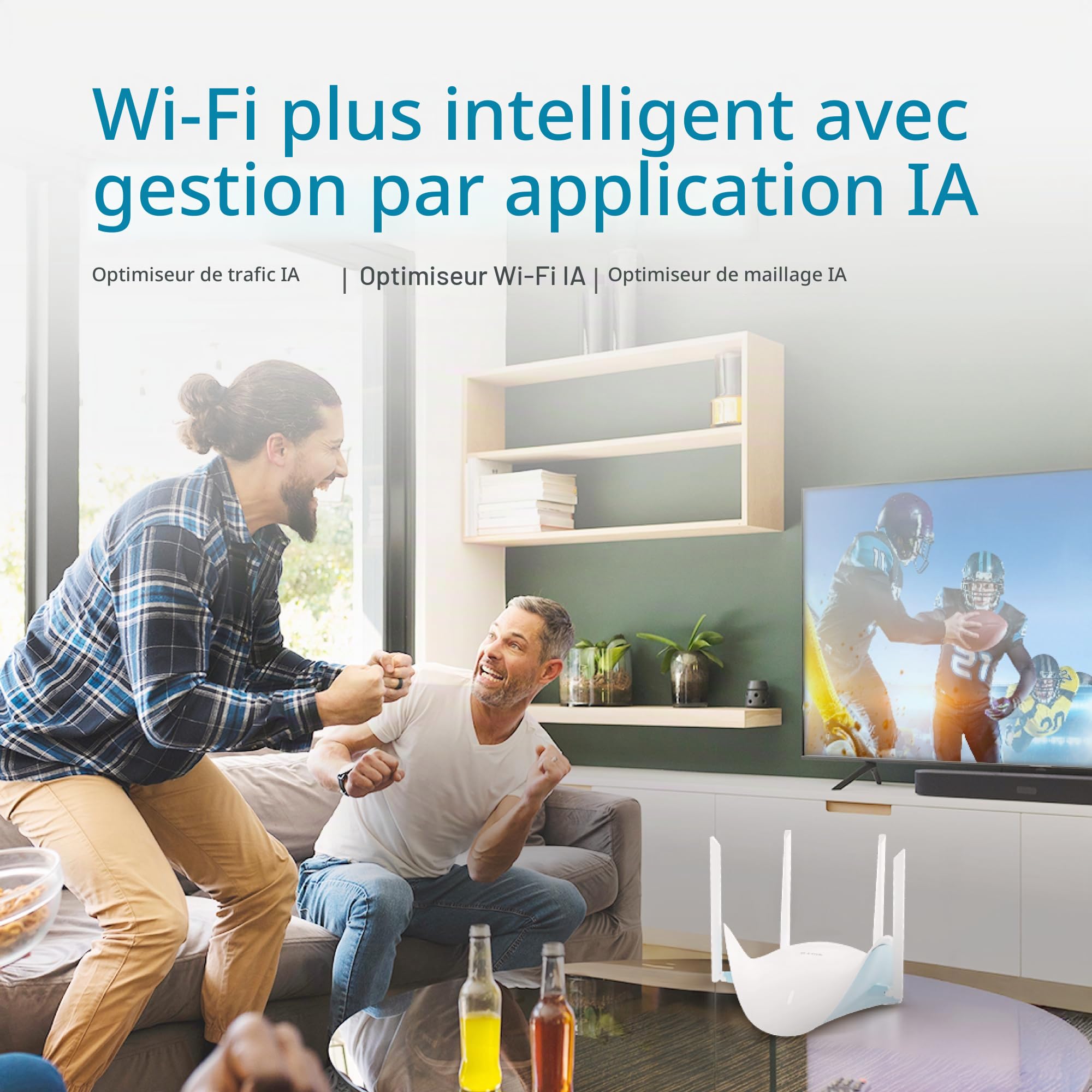 D-Link R36 BE3600 Routeur Wi-FI 7 Intelligent, Double Bande 3600 Mbps, Ports 2.5GbE, Mesh avec IA, Multi-Link Operation MLO, Sécurité WPA3, Application Aquila Pro AI