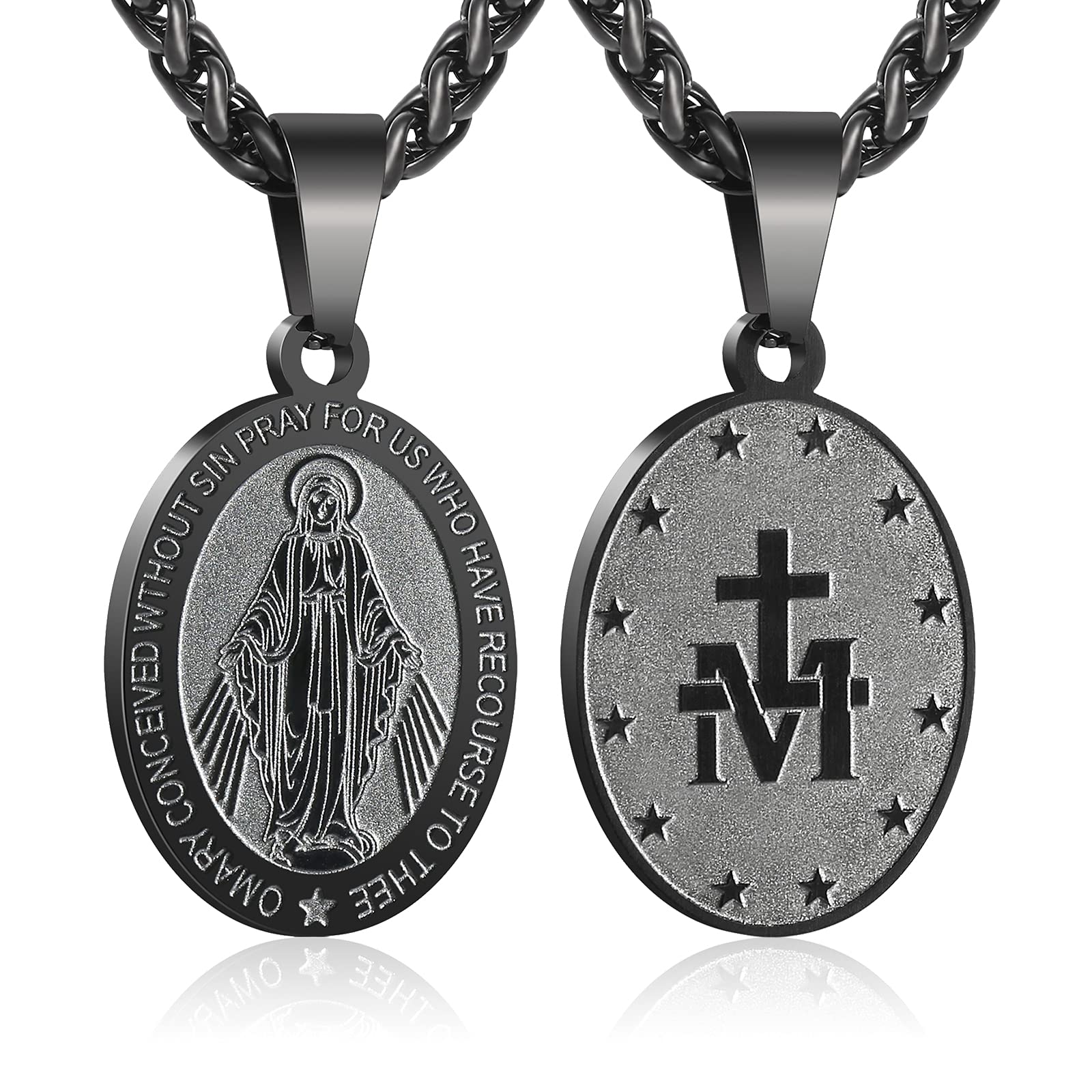 Buy RS Virgin Mary Necklace for Men Miraculous Medal Stainless Steel