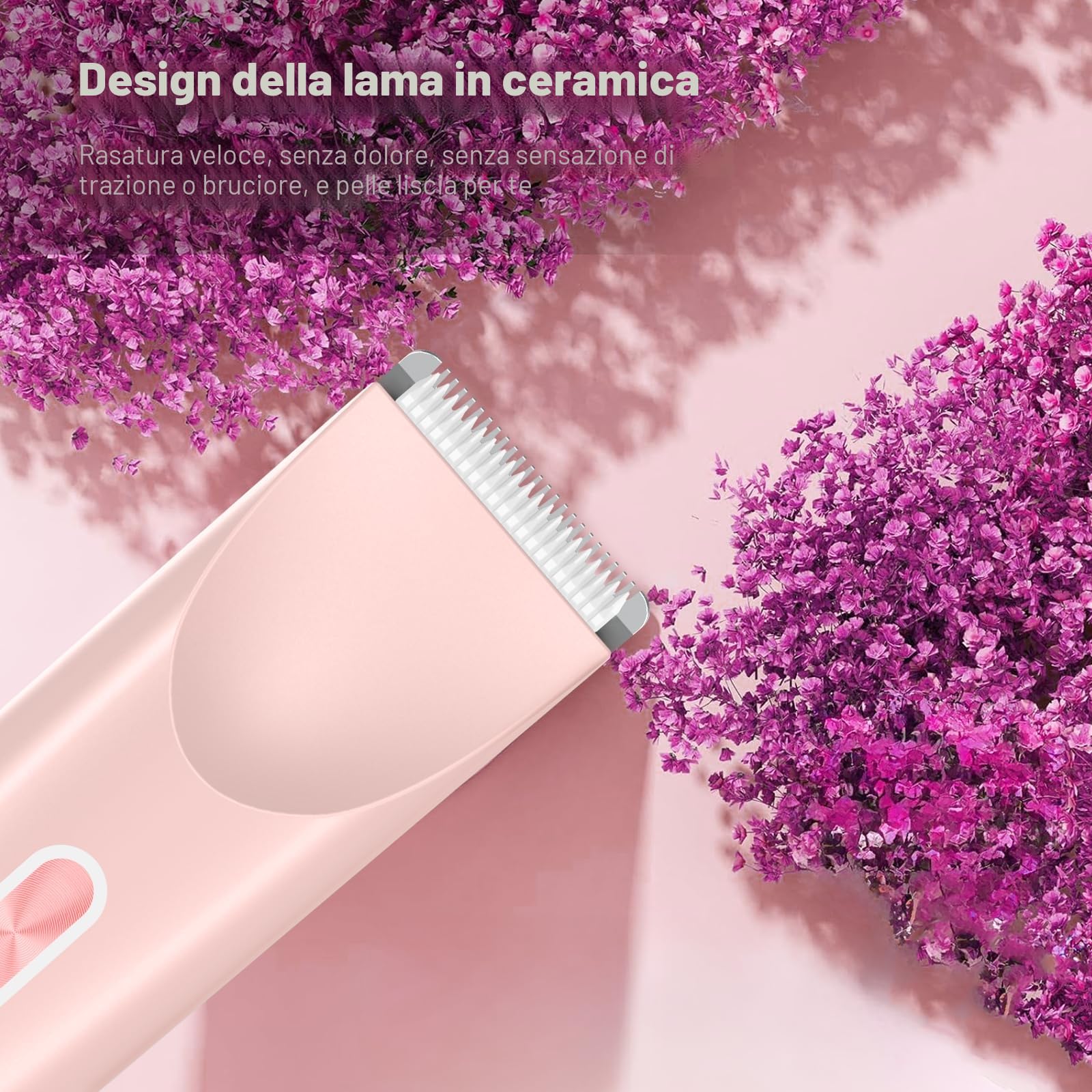Rasoio Elettrico Donna,2 in 1 Rasoio Elettrico Corpo IPX7 Impermeabile,Rasoio Intimo Donna a Secco e Bagnato,Indolore Rasoio Parti Intimer, facile da pulire