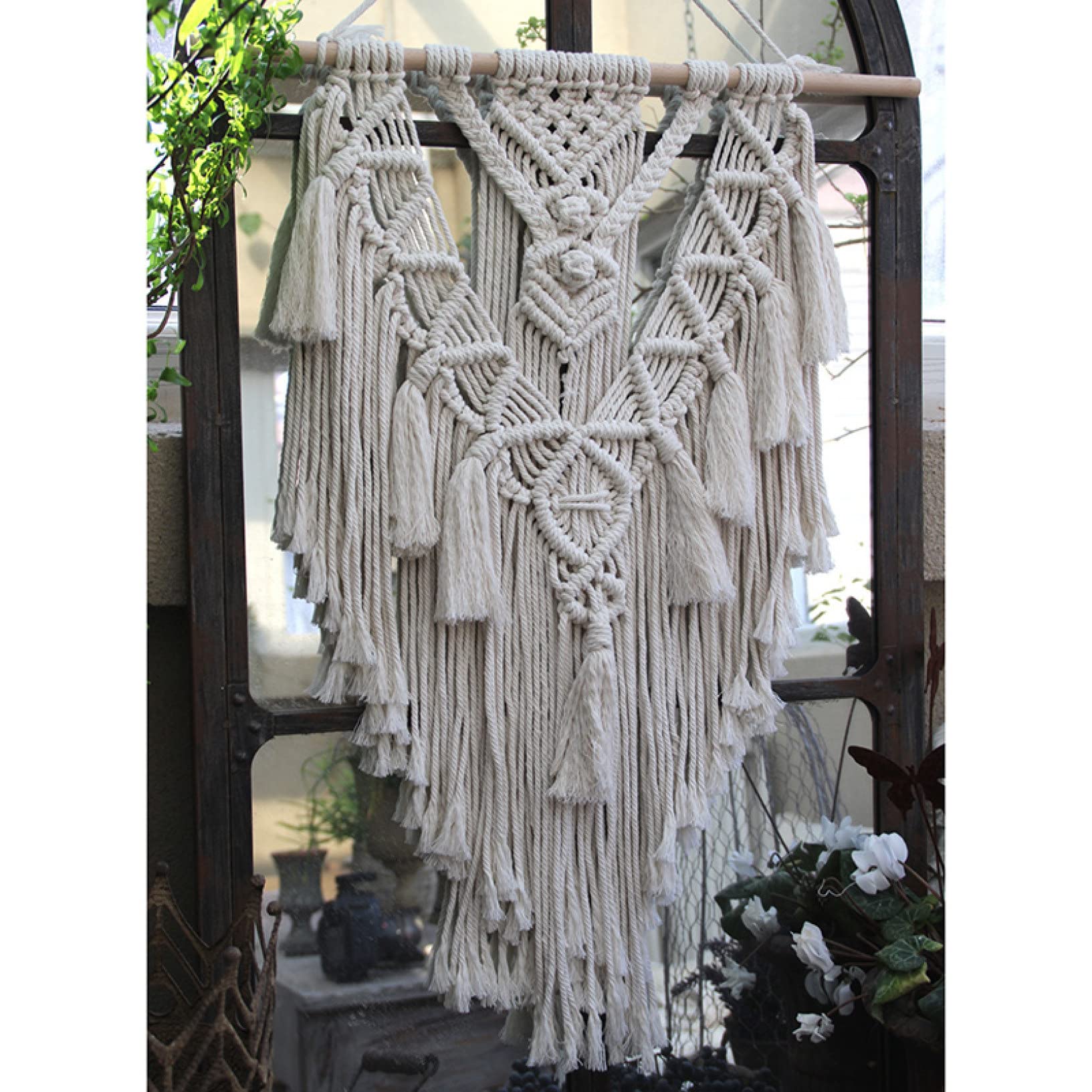 Amazon.co.jp: マクラメ織り壁掛けフリンジガーランドバナー マクラメ